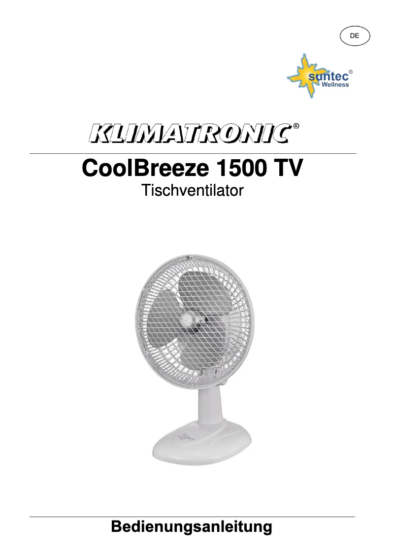 Imagen de la primera página del manual del dispositivo CoolBreeze 1500 TV