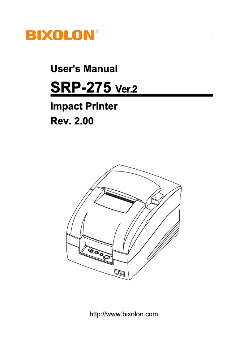 Page n°1 - Manuel utilisateur Bixolon SRP-275C