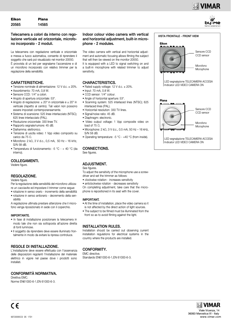 Page n°1 - Manuel utilisateur Vimar 20565.N