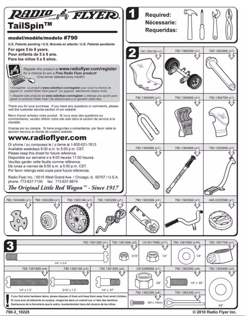 Page 1 de la notice Manuel utilisateur Radio Flyer TailSpin 790