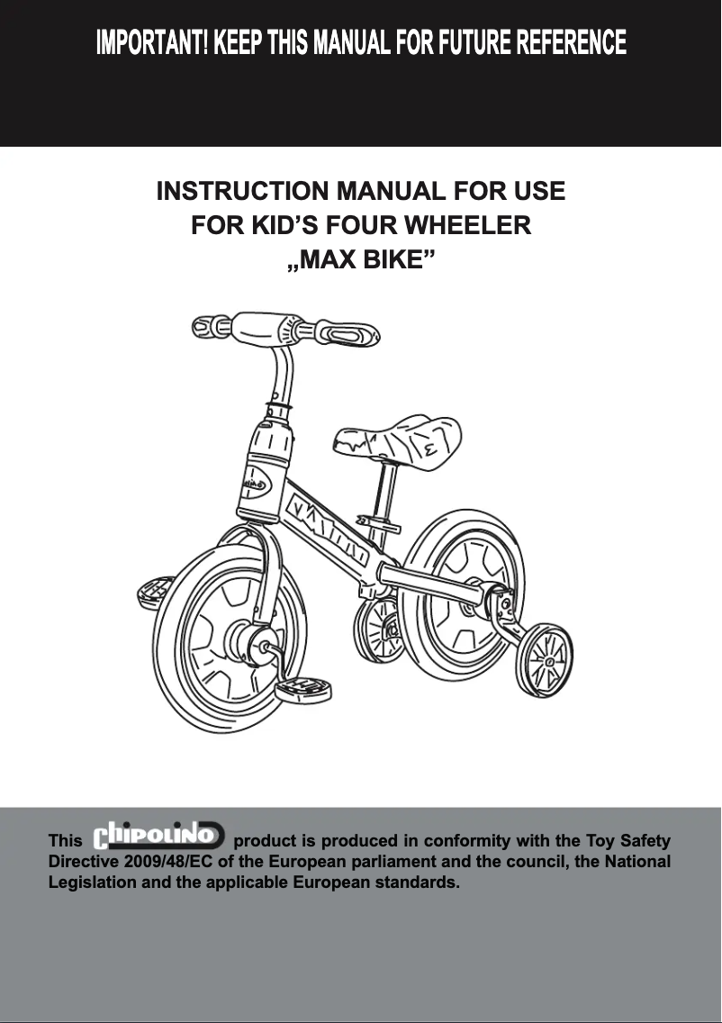 Page 1 de la notice Manuel utilisateur Chipolino 2 in 1 Max Bike