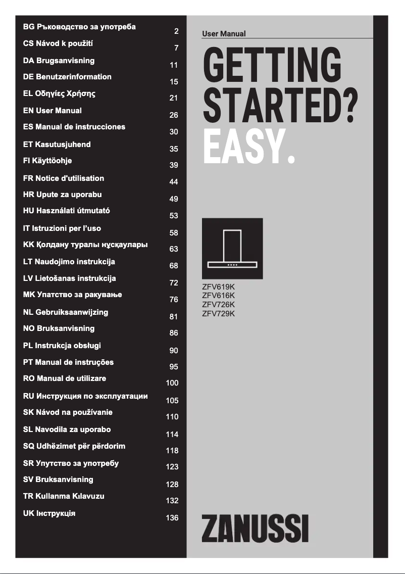 Page n°1 - Manuel utilisateur Zanussi ZFV616K