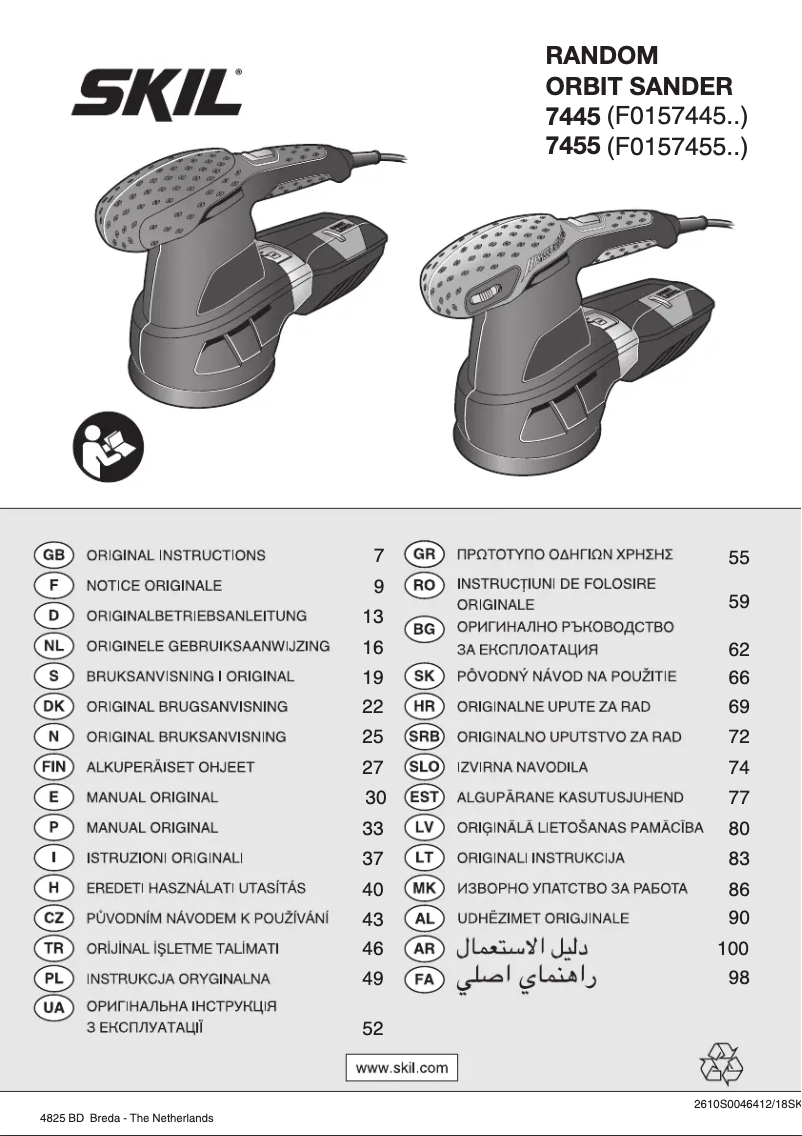 Page 1 de la notice Manuel utilisateur Skil 7455 AA