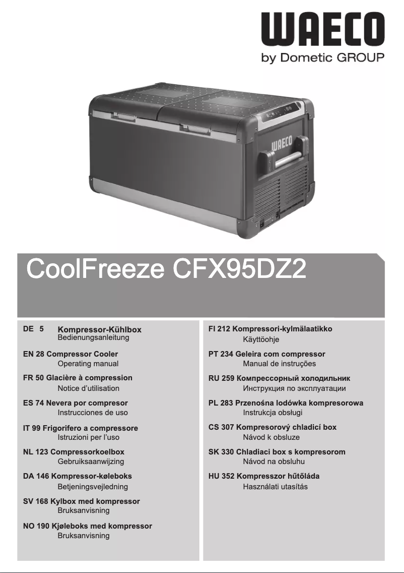 Page 1 de la notice Manuel utilisateur Waeco CoolFreeze CFX95DZ2