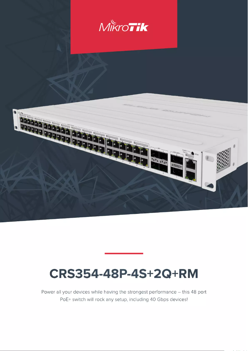 Page 1 de la notice Brochure Mikrotik CRS354-48P-4S+2Q+RM