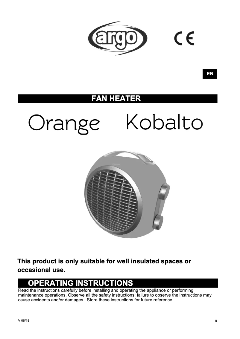 Page 1 of the manual User Manual ARGO Kobalto