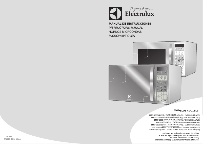 Page n°1 - Manuel utilisateur Electrolux EMDN23G5MLS