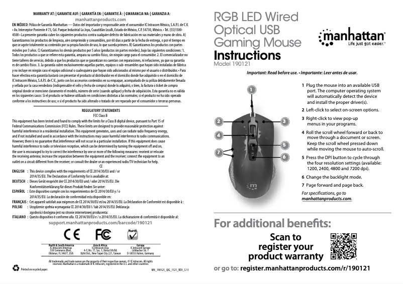 Image de la première page du manuel de l'appareil 190121