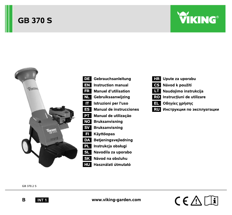 Page 1 de la notice Manuel utilisateur Viking GB 370 S