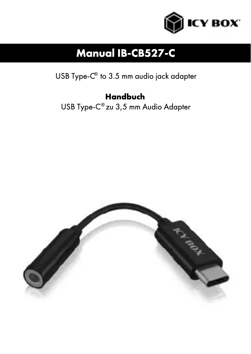 Page 1 de la notice Manuel utilisateur Icy Box IB-CB527-C