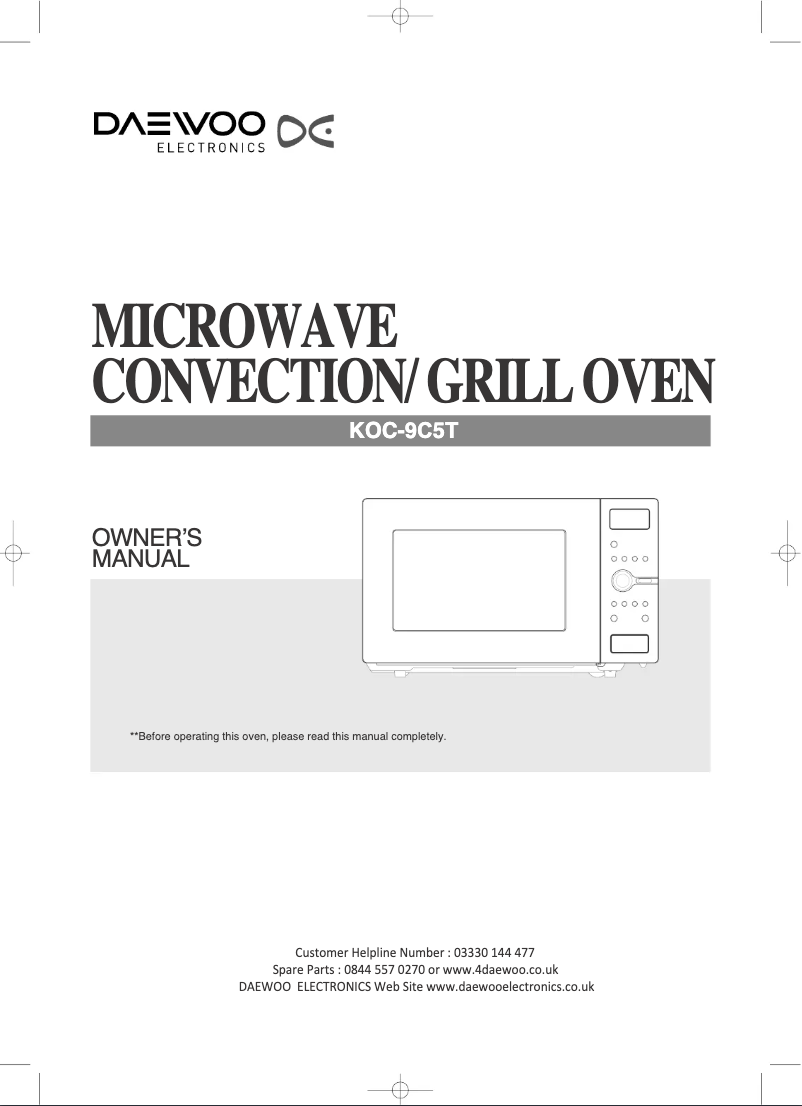 Image de la première page du manuel de l'appareil KOC-9C5T