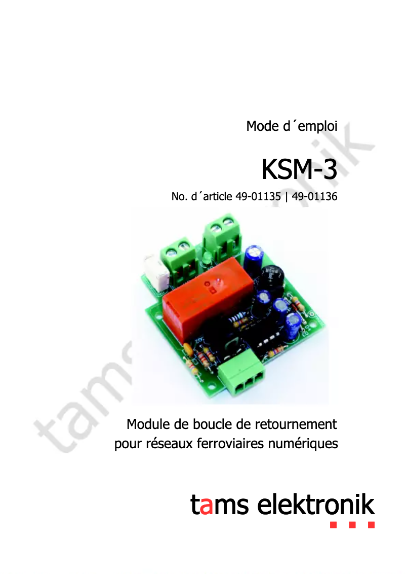Page n°1 - Manuel utilisateur Tams Elektronik KSM-3