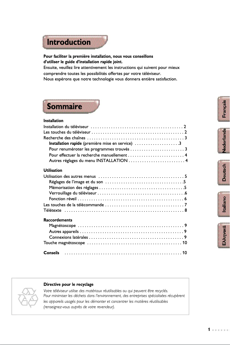 Page 1 de la notice Manuel utilisateur Philips 25PT4456