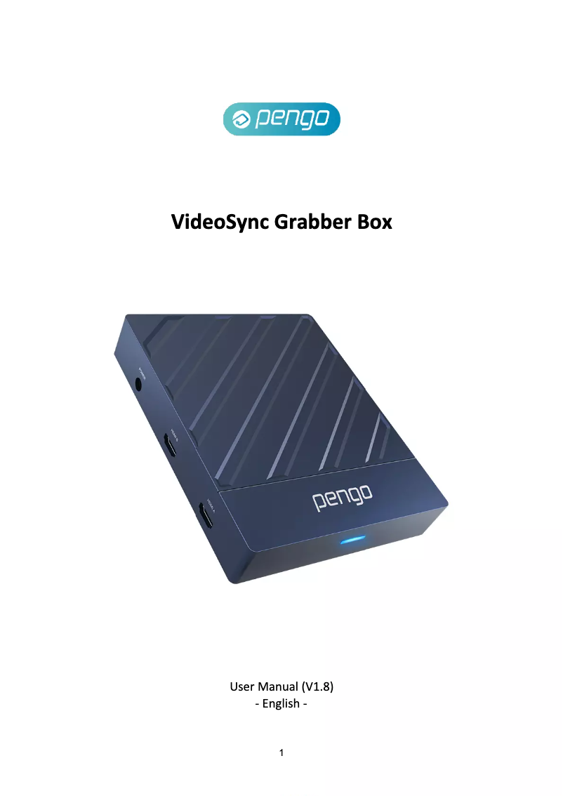 Image de la première page du manuel de l'appareil VideoSync Grabber Box