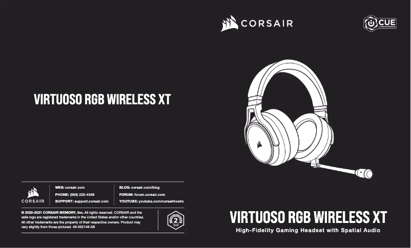 Page n°1 - Manuel utilisateur Corsair Virtuoso RGB Wireless XT