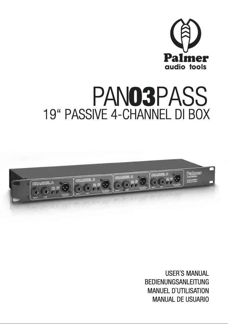 Page n°1 - Manuel utilisateur Palmer PAN 03 PASS