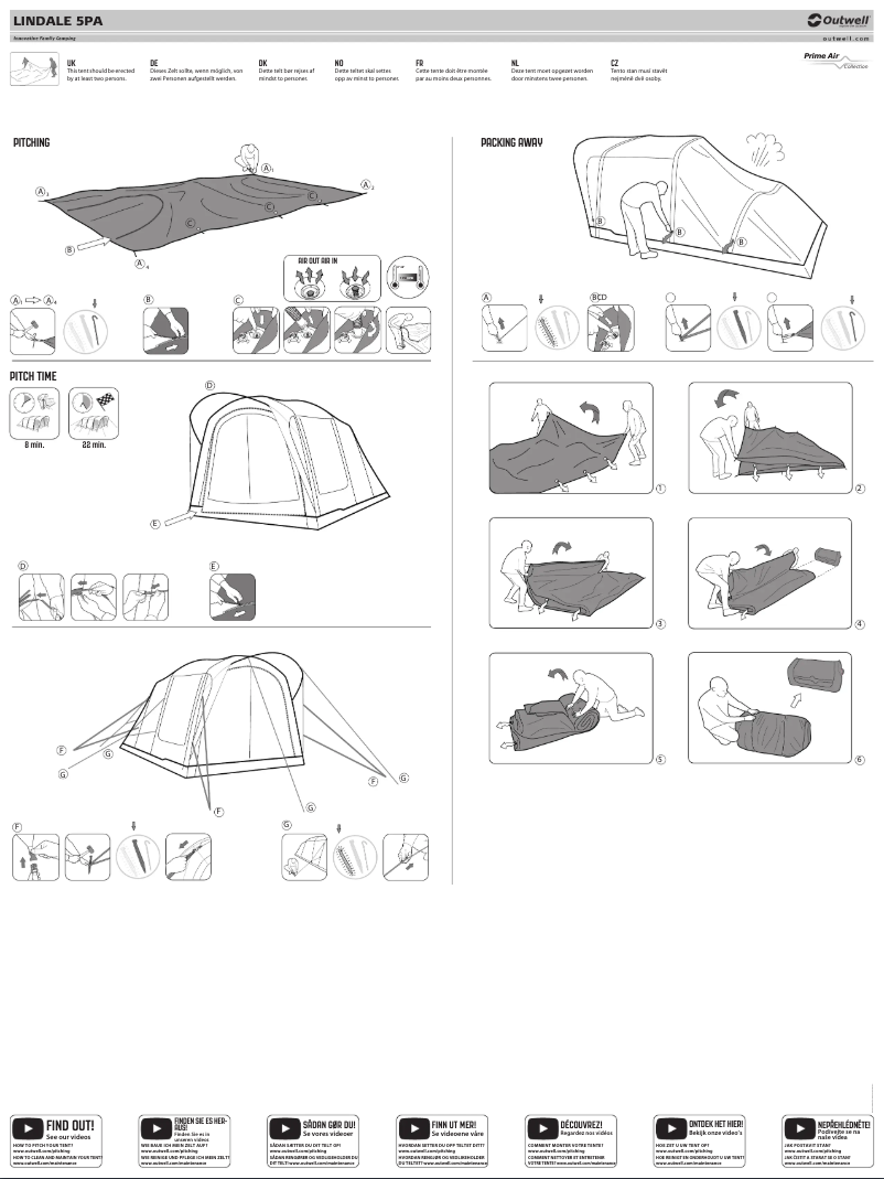 Page 1 de la notice Guide d'installation Outwell Lindale 5PA