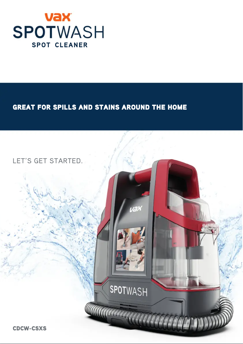 Image de la première page du manuel de l'appareil SpotWash CDCW-CSXD