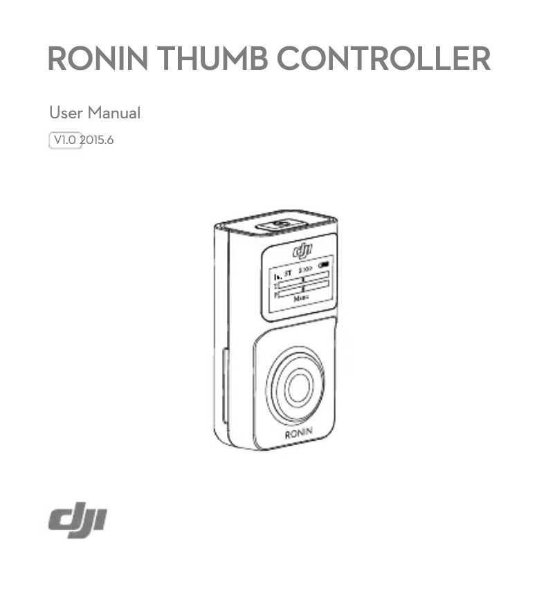 Image de la première page du manuel de l'appareil Ronin Thumb Controller