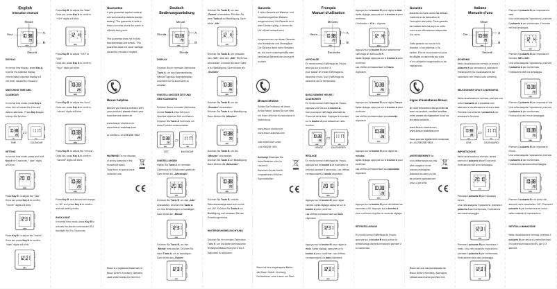 Page 1 de la notice Manuel utilisateur Braun BN0046