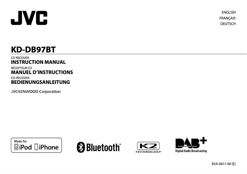Page 1 de la notice Manuel utilisateur JVC KD-DB97BTE