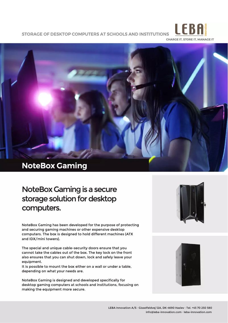 Page 1 de la notice Manuel utilisateur Leba NoteBox Gaming