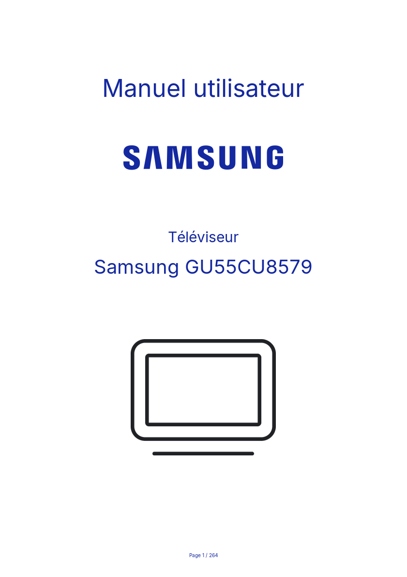 Page n°1 - Manuel utilisateur Samsung GU55CU8579