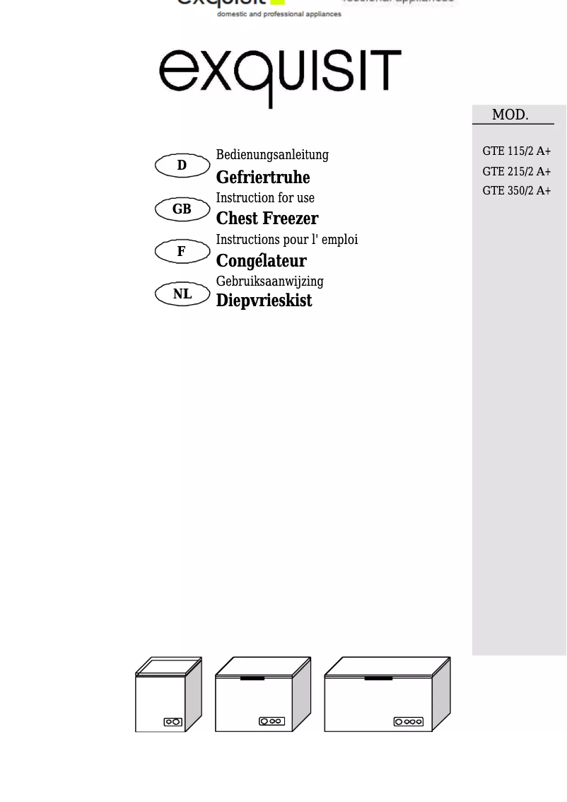Page 1 de la notice Manuel utilisateur Exquisit GTE 115
