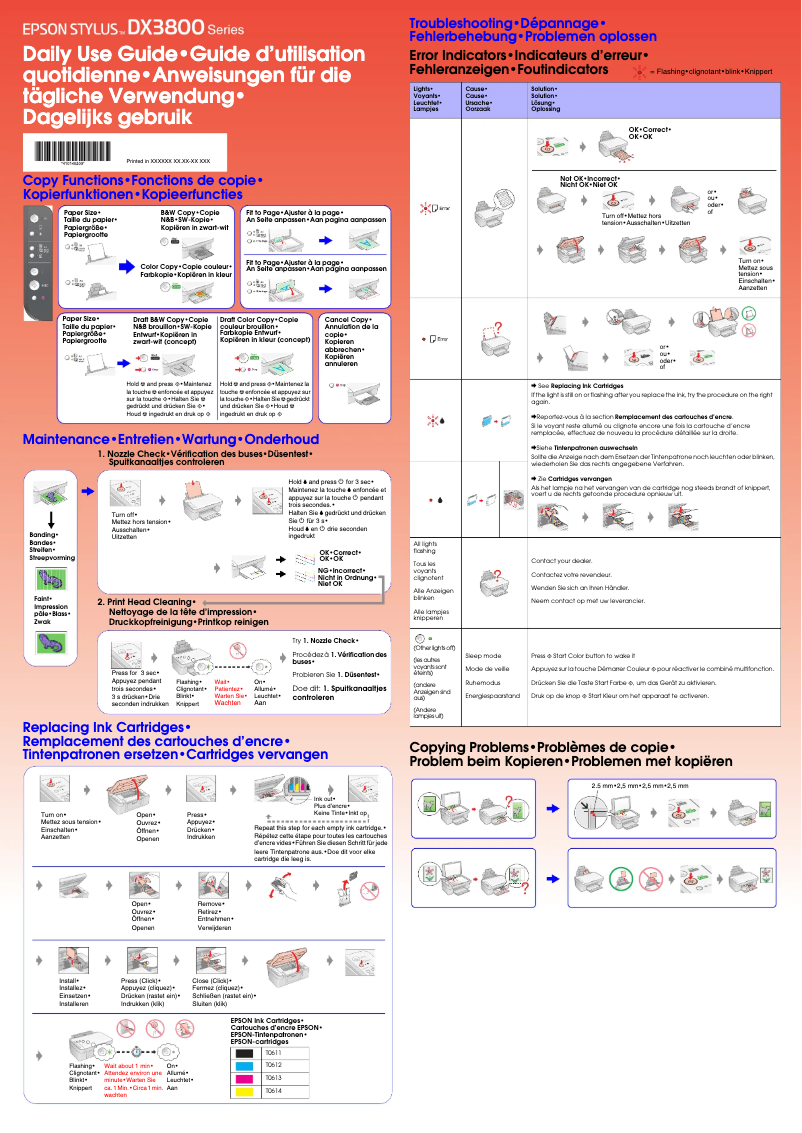 Image de la première page du manuel de l'appareil Stylus DX3800