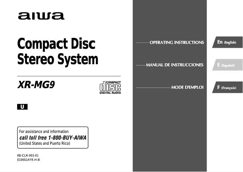 Página 1 del manual Manual de usuario Aiwa XR-MG9