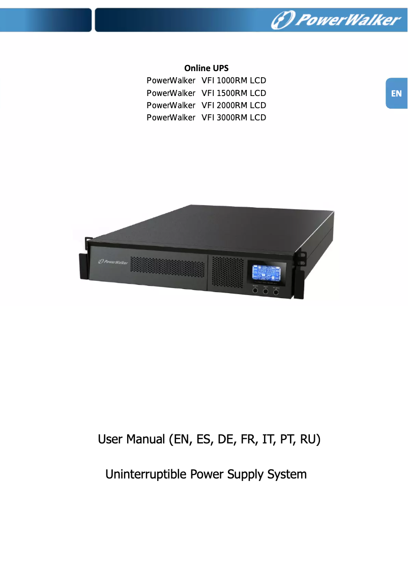Page n°1 - Manuel utilisateur BlueWalker PowerWalker VFI 3000RM LCD