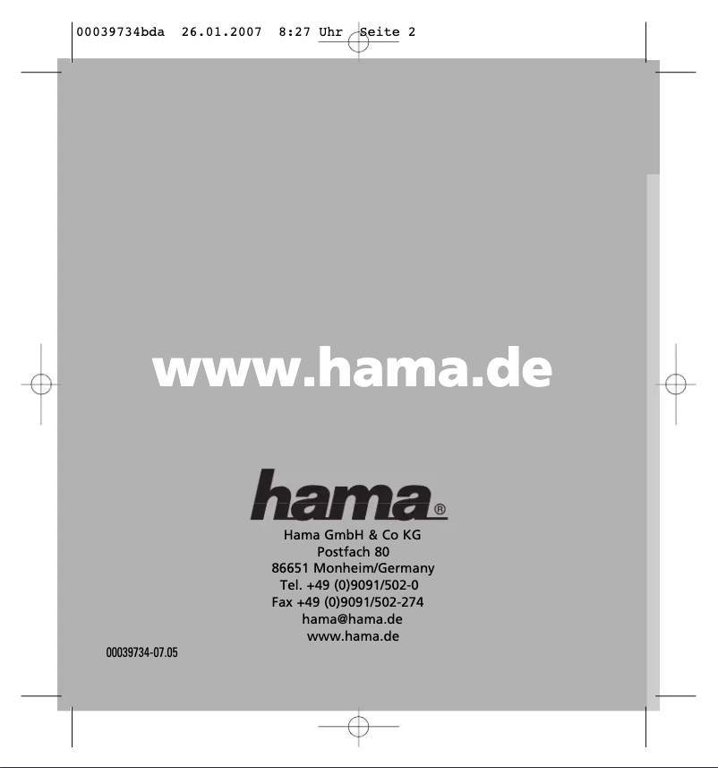 Page n°1 - Manuel utilisateur Hama 39734 USB VOIP