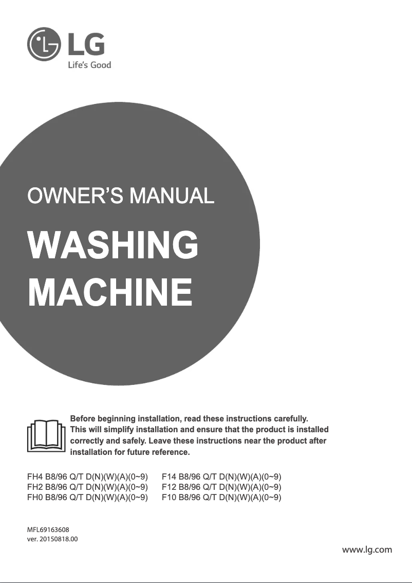 Page 1 de la notice Manuel utilisateur LG F14B8SATA
