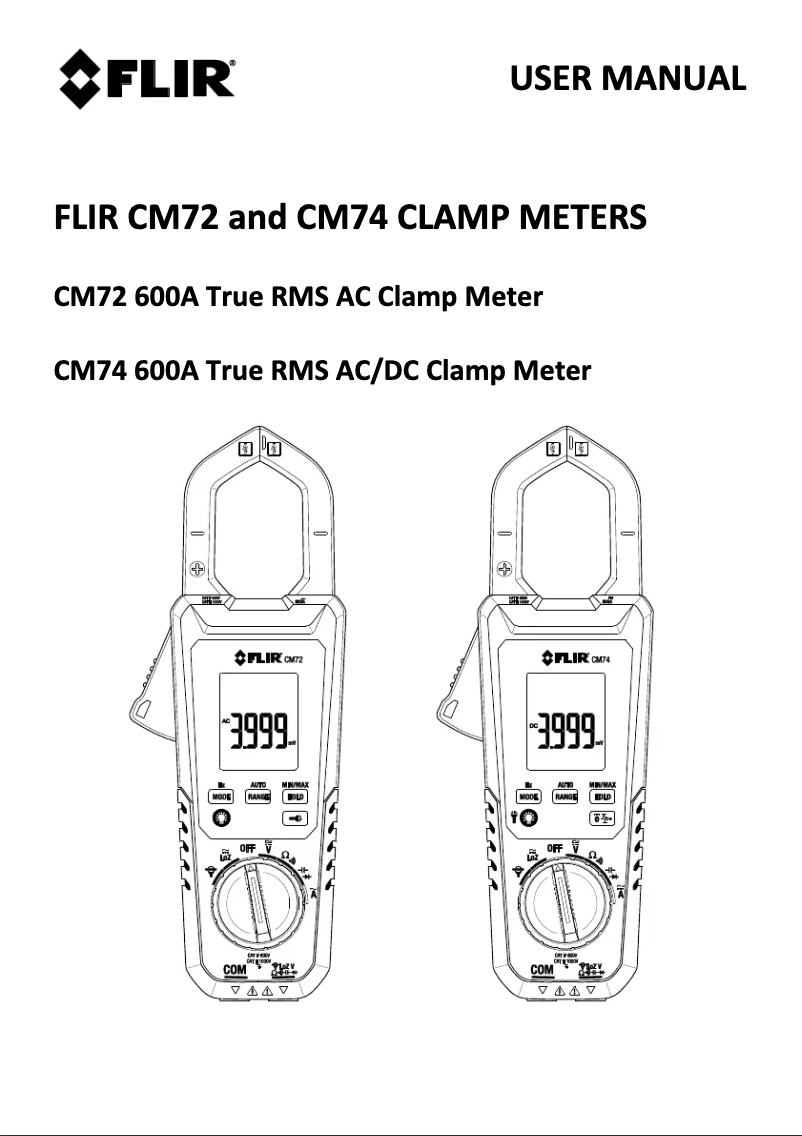 Page 1 de la notice Manuel utilisateur FLIR CM74