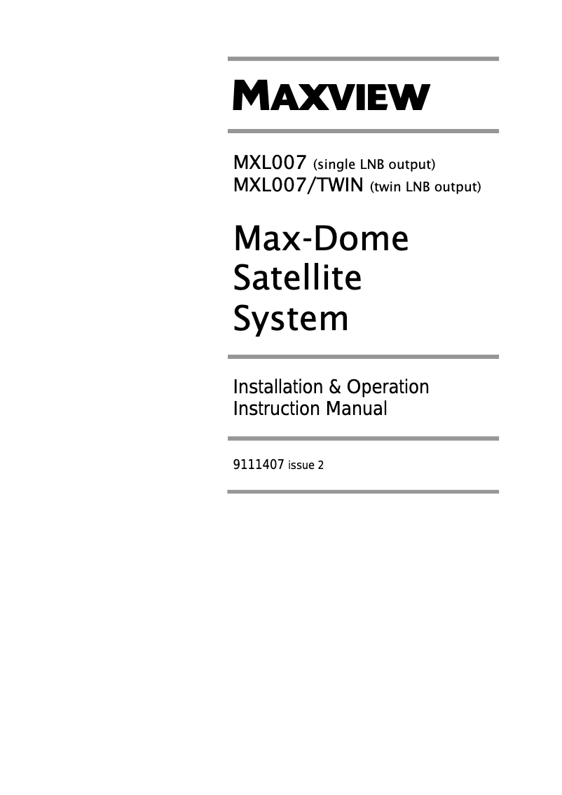 Image de la première page du manuel de l'appareil Max-Dome MXL007
