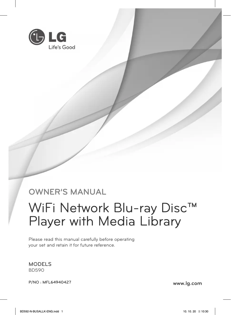 Page 1 of the manual User Manual LG BD590
