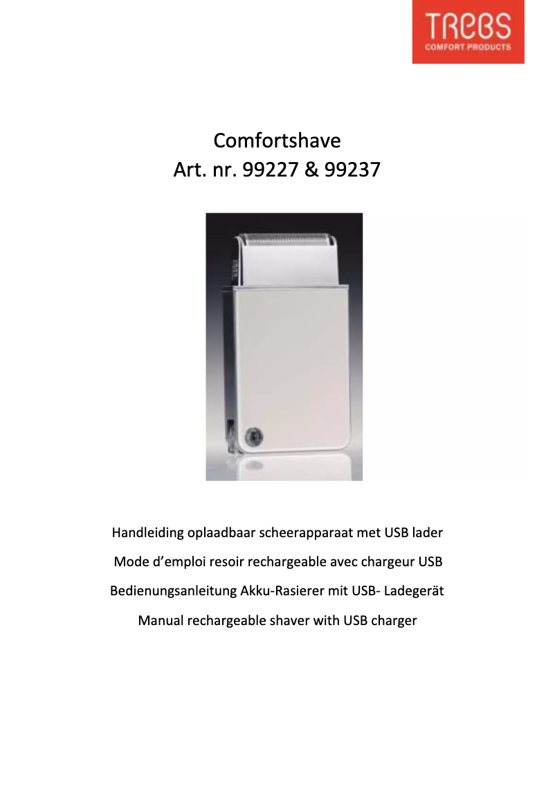 Page 1 de la notice Manuel utilisateur Trebs Comfortshave 99227