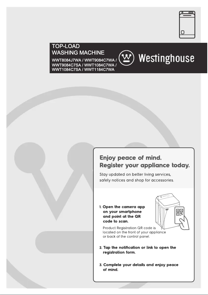 Page 1 de la notice Manuel utilisateur Westinghouse WWT1084C7SA