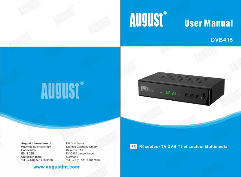 Page 1 de la notice Manuel utilisateur August DVB415
