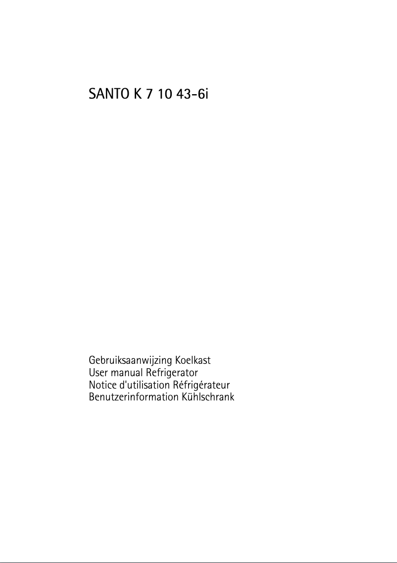 Image de la première page du manuel de l'appareil Santo K 7 10 43-6I