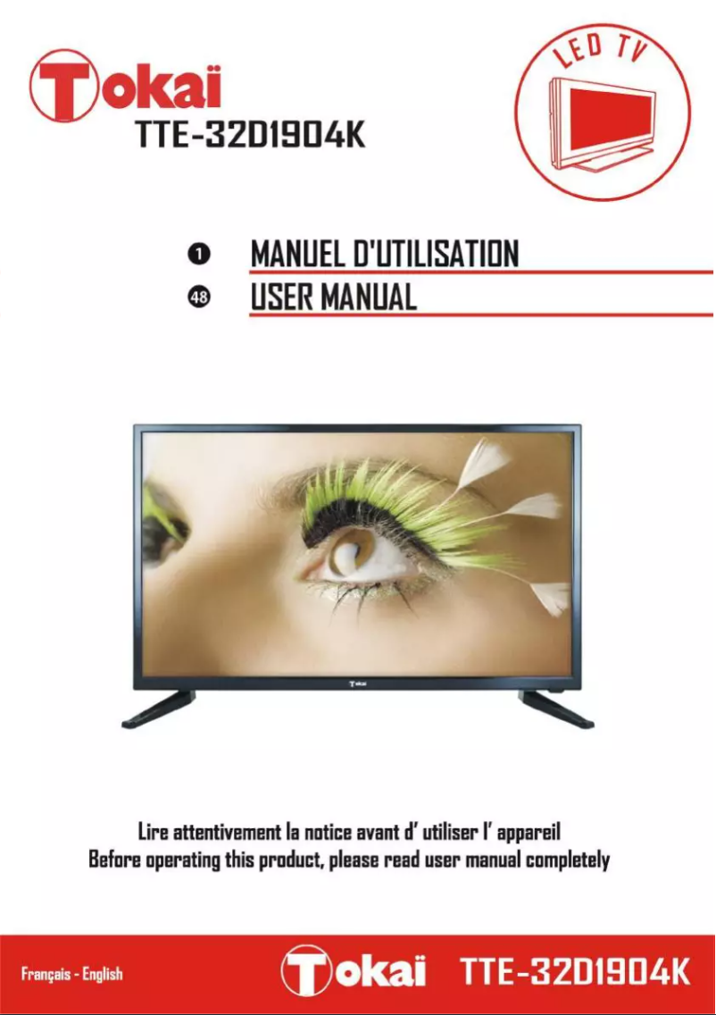 Page 1 de la notice Manuel utilisateur Tokaï TTE-32D1904K
