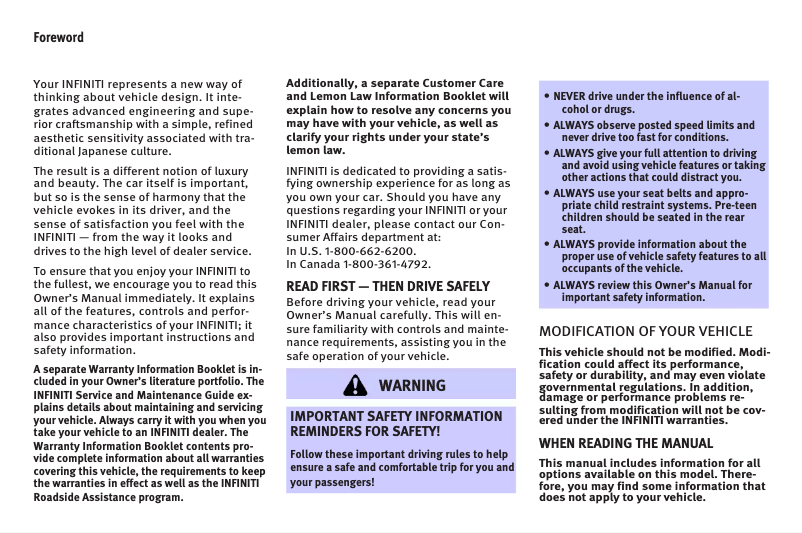 Página 1 del manual Manual de usuario Infiniti M35 - 2007)