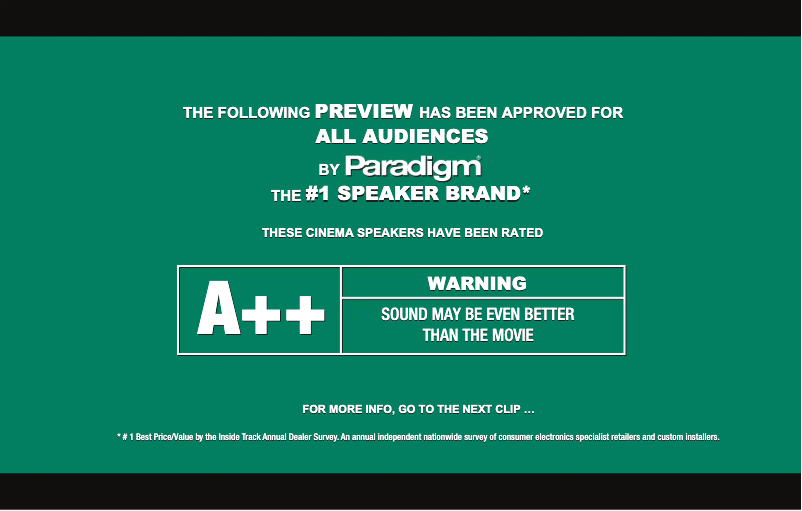 Page n°1 - Fiche technique Paradigm Cinema 100 3.0 System