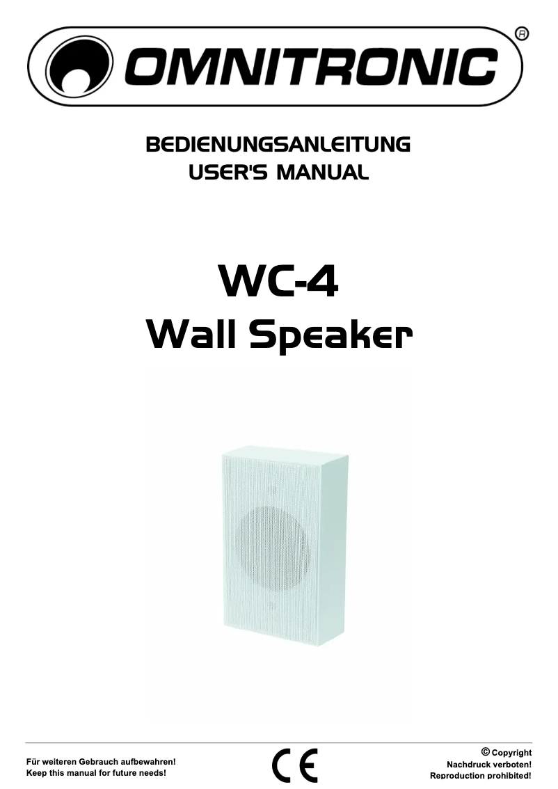 Page n°1 - Manuel utilisateur Omnitronic WC-4