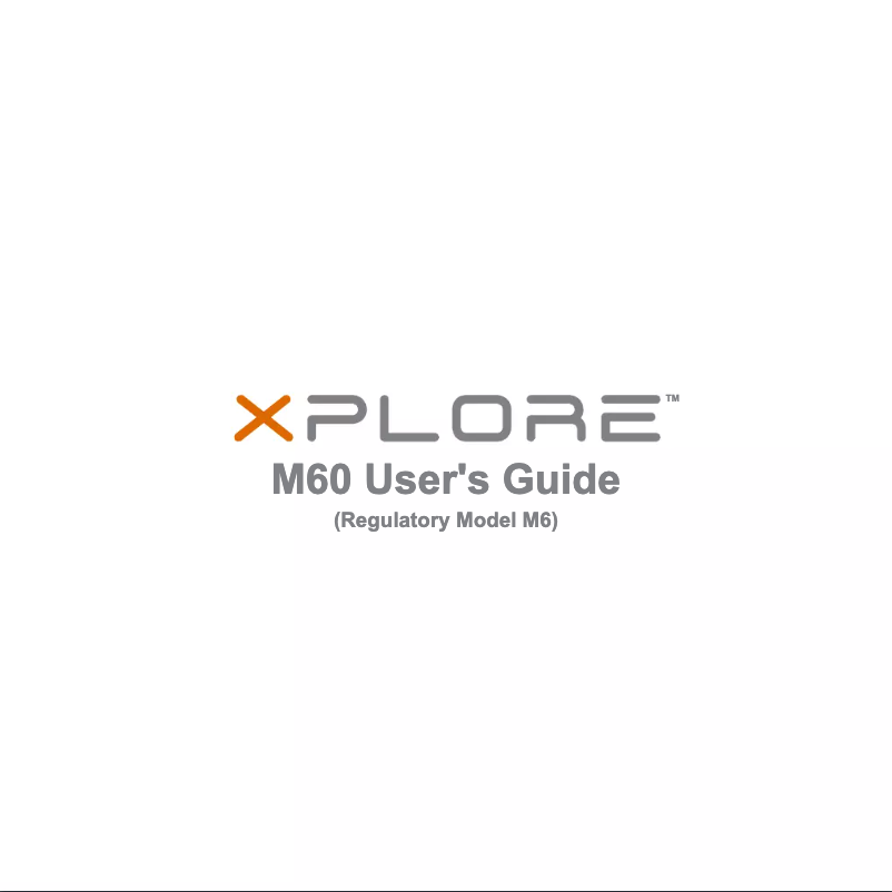 Page n°1 - Manuel utilisateur Xplore M60