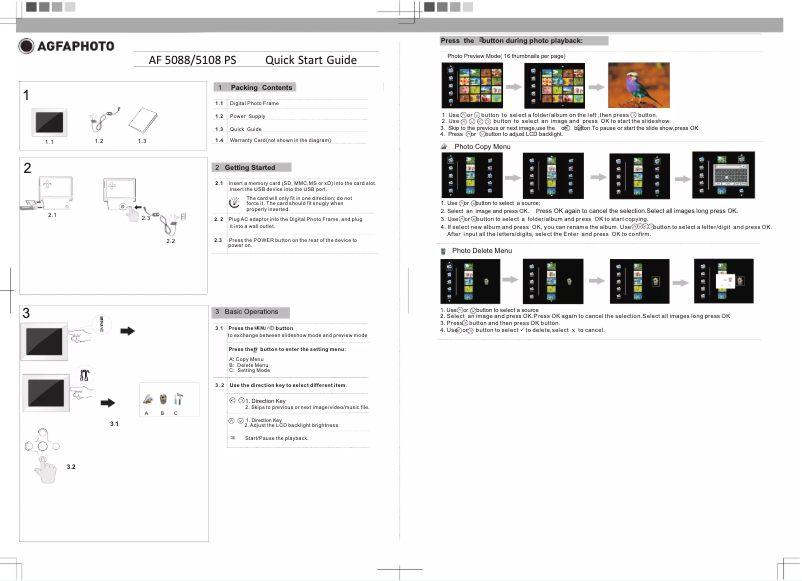Page 1 de la notice Manuel utilisateur Agfa AF 5088 PS