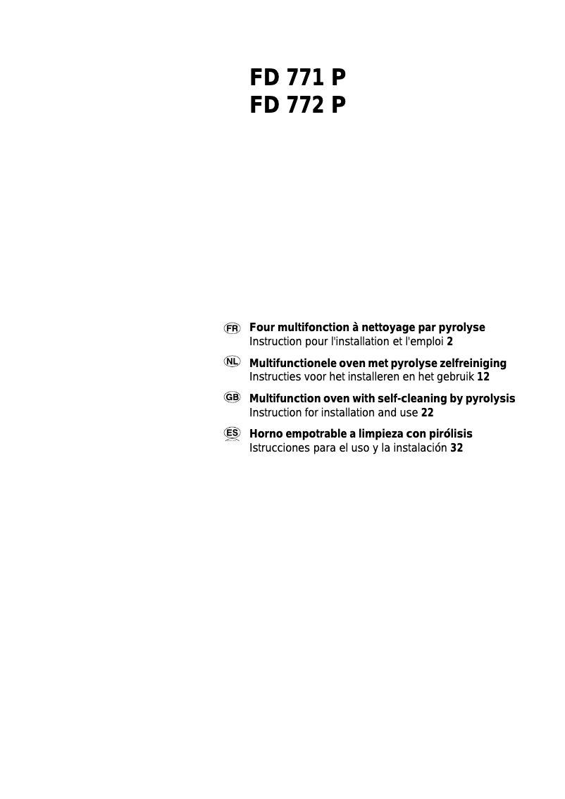 Página 1 del manual Manual de usuario Ariston Thermo FD 772 P