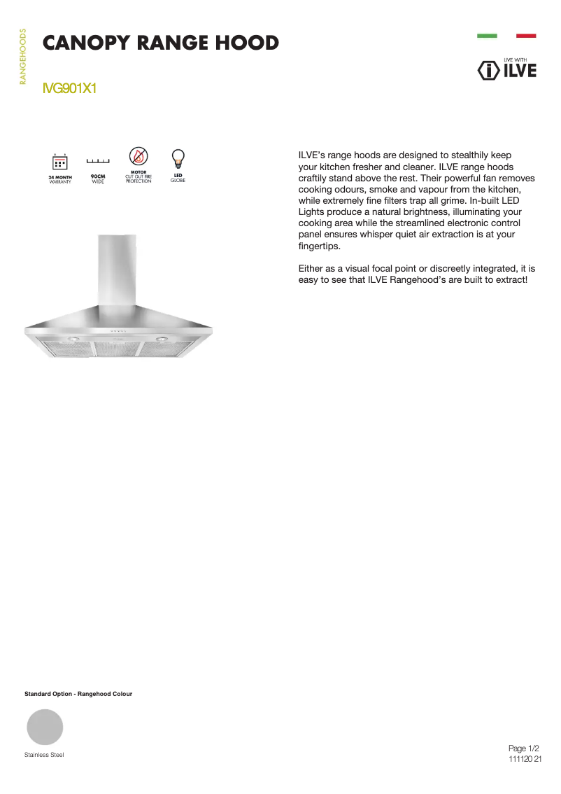 Page n°1 - Manuel utilisateur Ilve IVG901X1