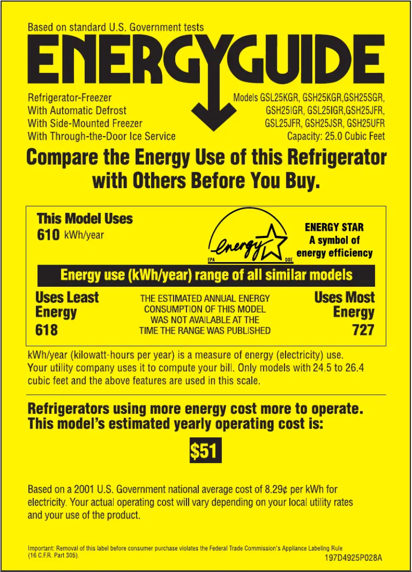 Image de la première page du manuel de l'appareil GSL25JFRBS