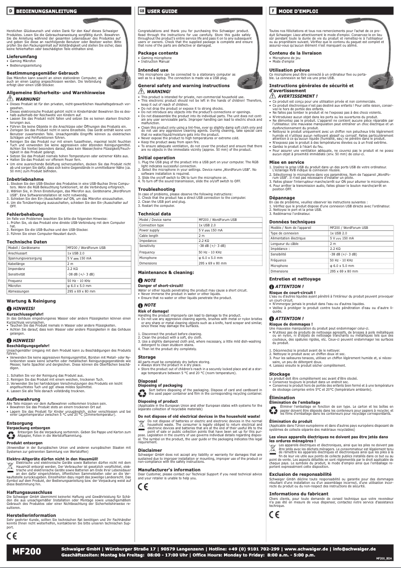Image de la première page du manuel de l'appareil MF200